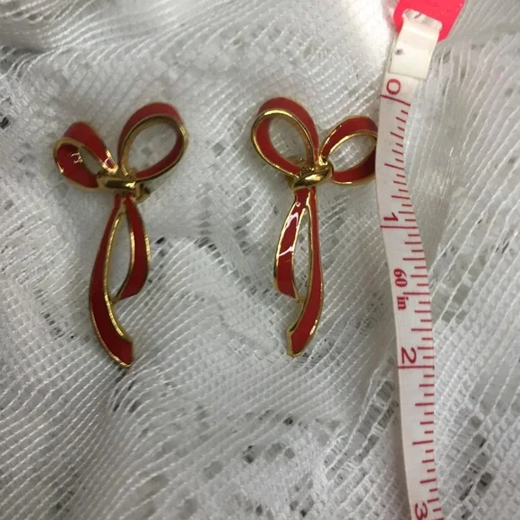 CHRISTMAS BOW EARRINGS - Picture 3 of 4